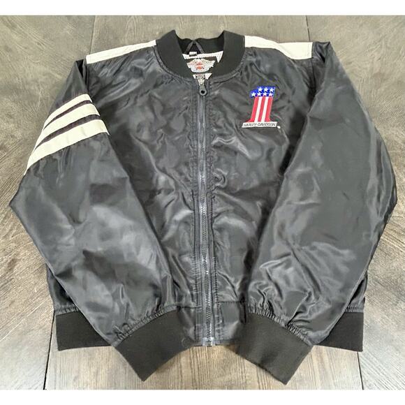 Harley Davidson Jacket Men's M Full Zip Logo Embroidered Racing Evel Knievel USA - Picture 13 of 13